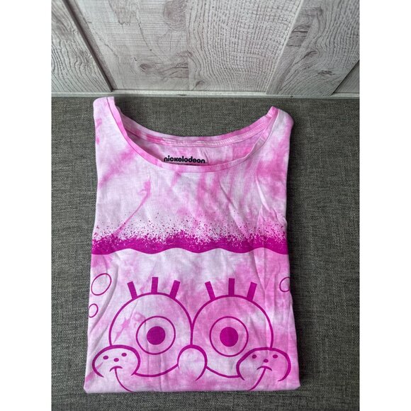 Nickelodeon Spongebob Pink Tie-Dye Sleeveless Tank Top M (7-9) Summer Beach - Picture 3 of 6